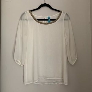 Off-White Beaded Blouse